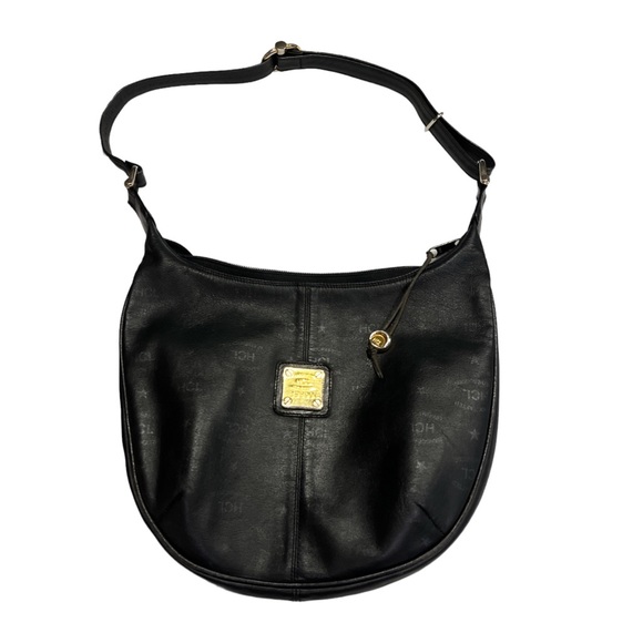 Chic Black Hobo Bag with Gold Detailing - Picture 1 of 12